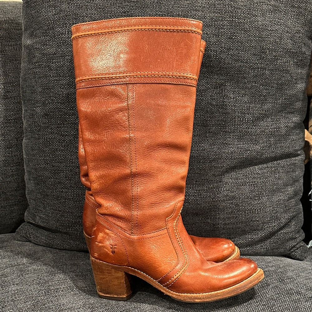 Frye Women's Brown Leather Heeled Boots